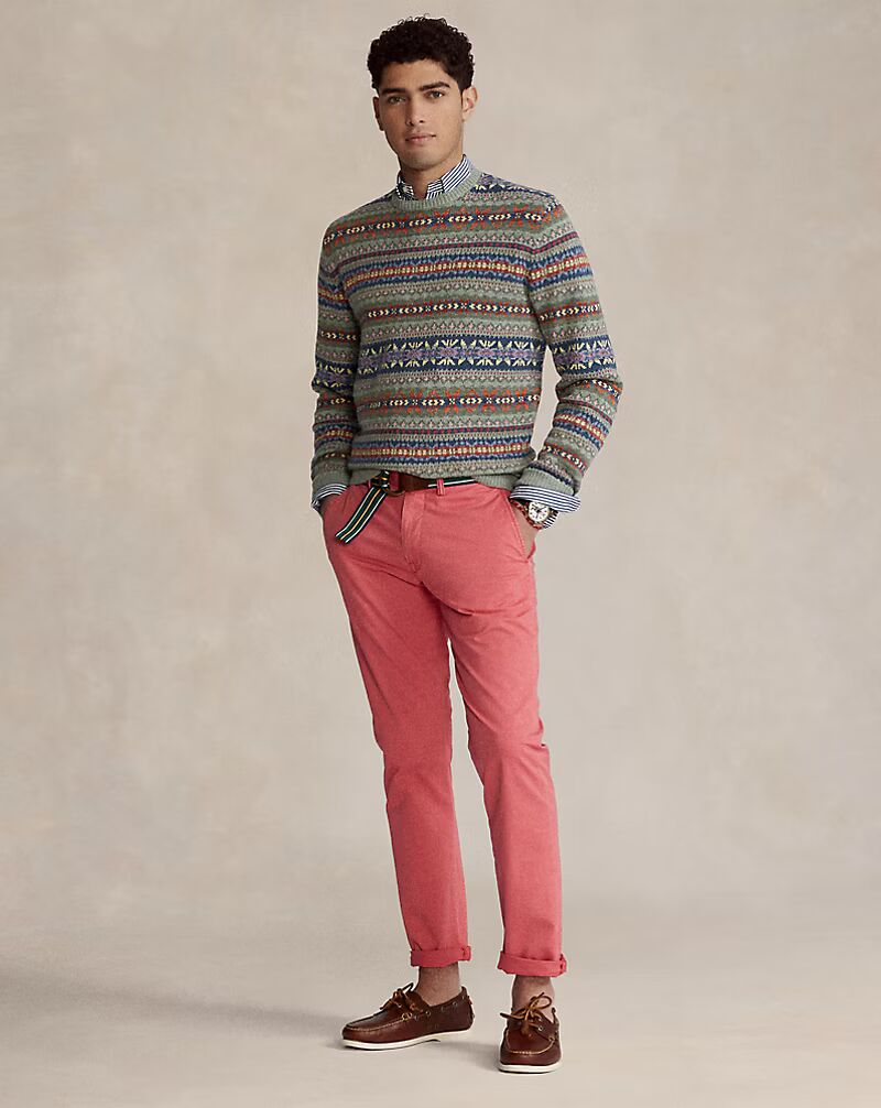 Ralph Lauren Stretch Slim Fit Washed Chino Trouser | Nantucket Red