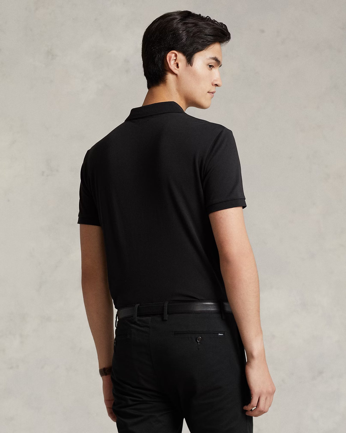 Ralph Lauren Custom Slim Fit Soft Cotton Polo Shirt | Black