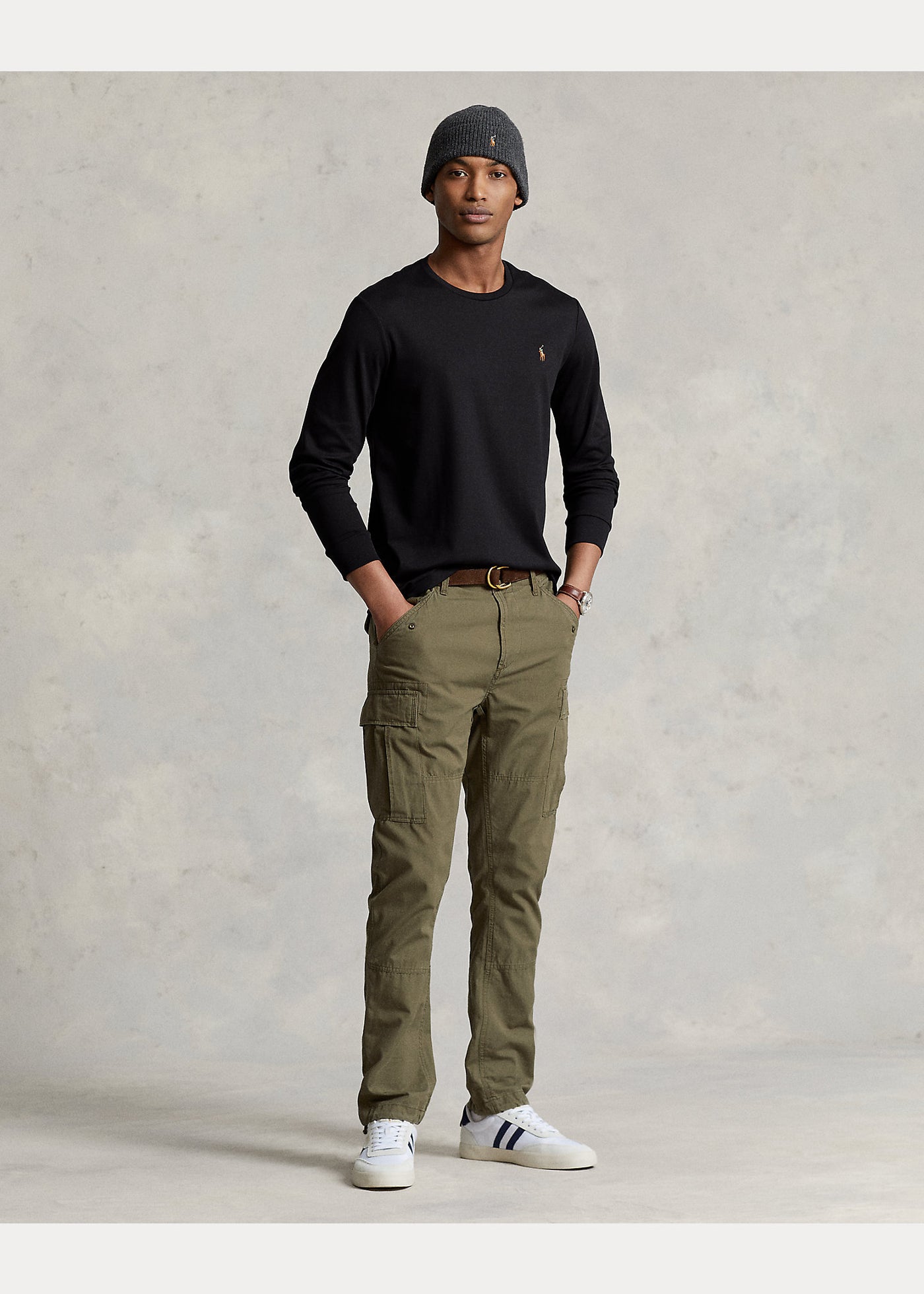 Ralph Lauren Custom Slim Fit Soft Cotton Interlock T-Shirt | Black
