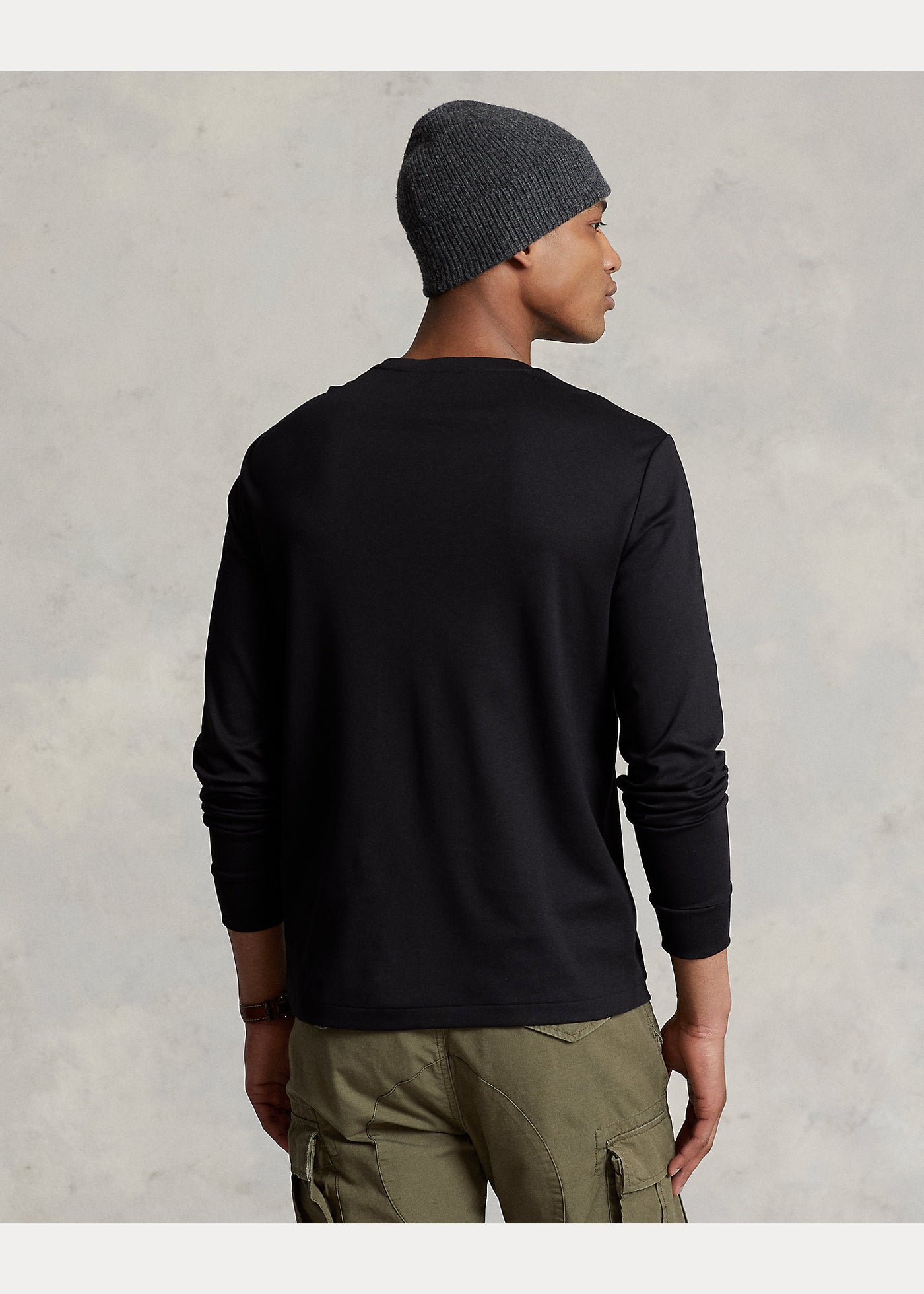 Ralph Lauren Custom Slim Fit Soft Cotton Interlock T-Shirt | Black