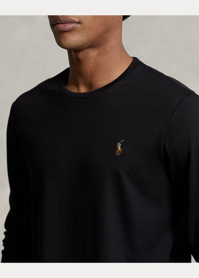 Ralph Lauren Custom Slim Fit Soft Cotton Interlock T-Shirt | Black