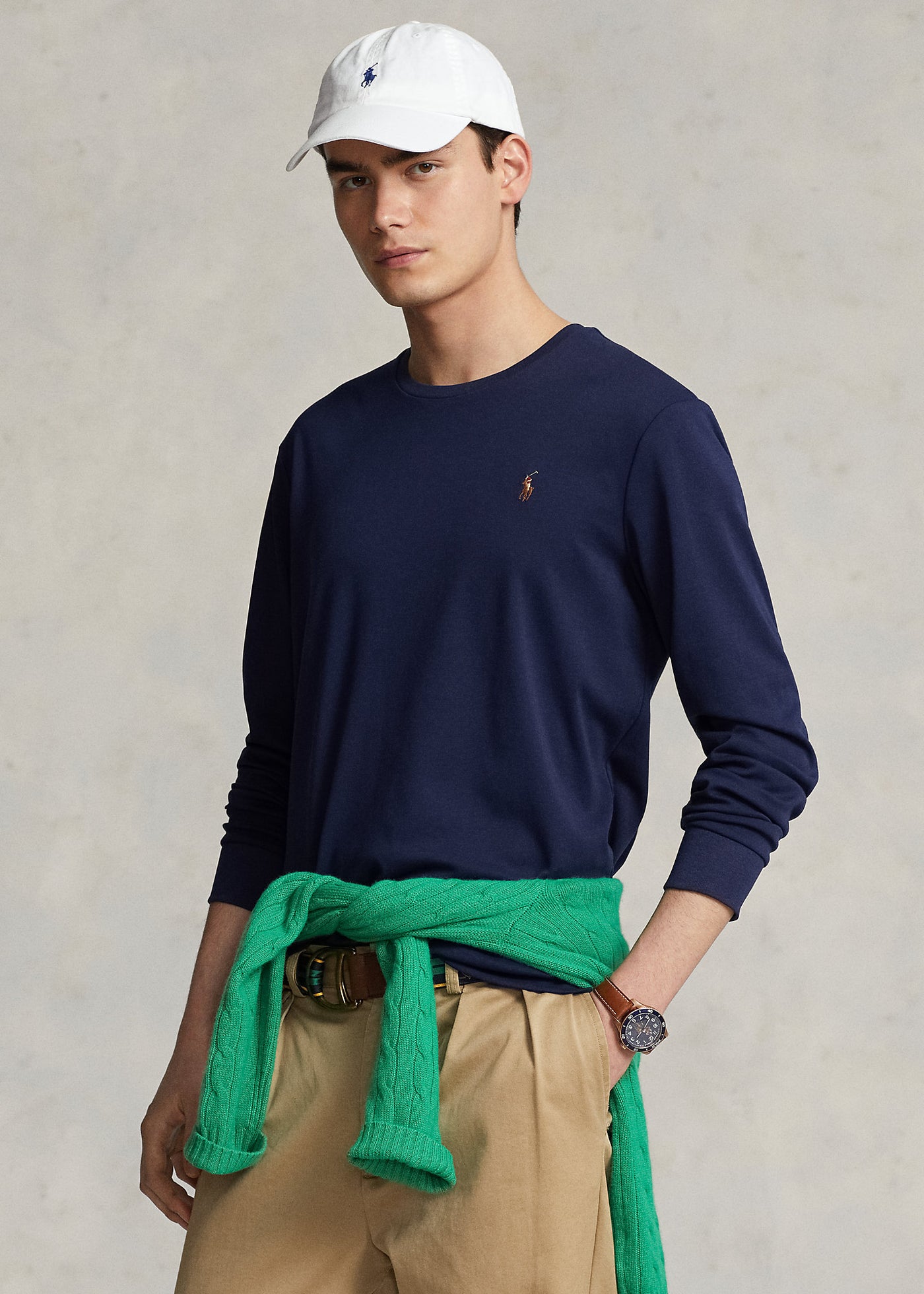 Ralph Lauren Custom Slim Fit Soft Cotton Interlock T-Shirt | Refined Navy