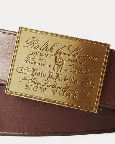 Ralph Lauren Heritage Plaque-Buckle Belt | Brown