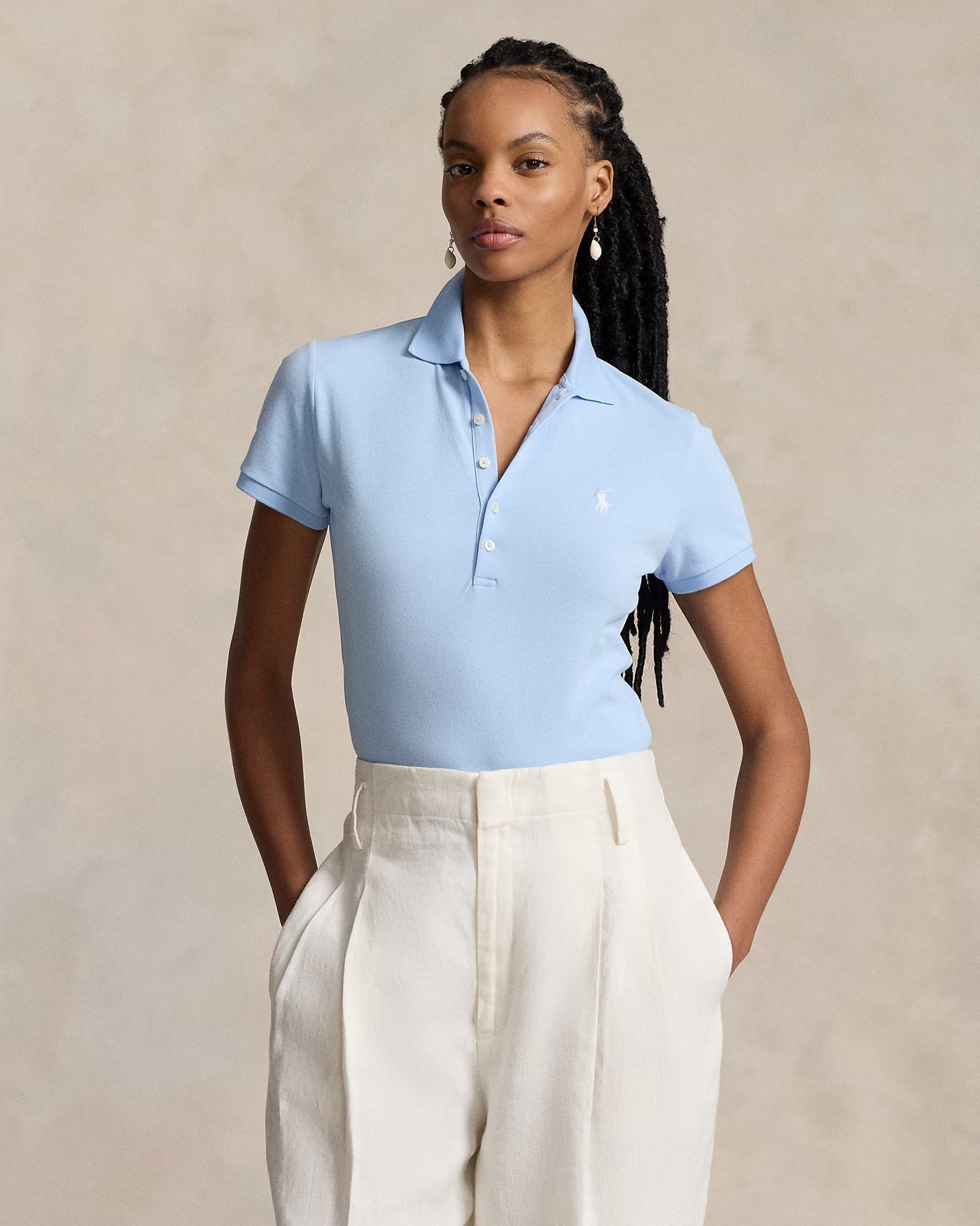 Ralph Lauren Slim Fit Stretch Polo Shirt | Office Blue