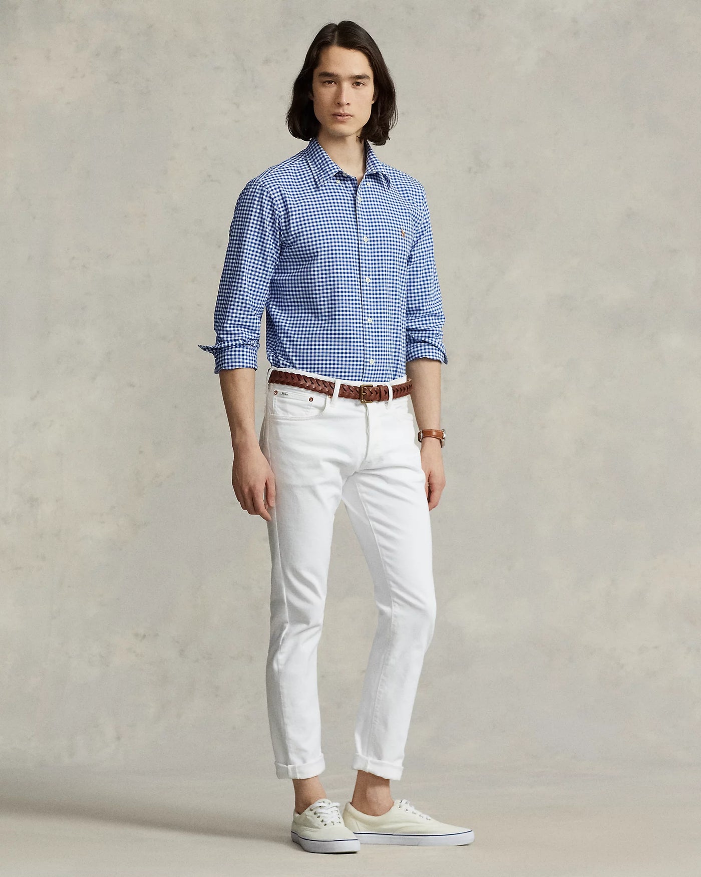 Ralph Lauren Custom Fit Oxford Shirt | Blue/White