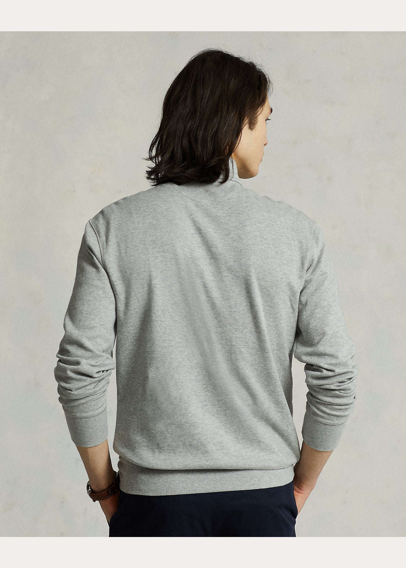 Ralph Lauren Luxury Jersey Quarter-Zip Pullover | Grey