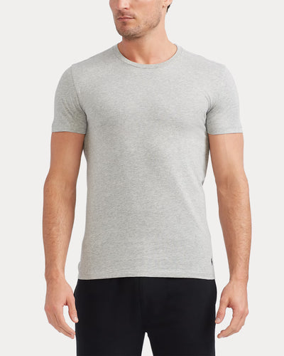 Ralph Lauren Slim Crewneck 3-Pack | Black/White/Grey