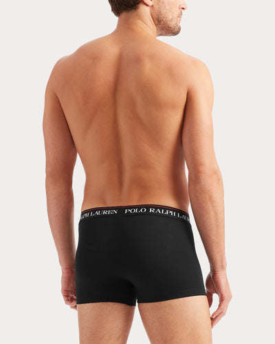 Ralph Lauren Classic Stretch-Cotton Trunk 3-Pack | Black/Stripes