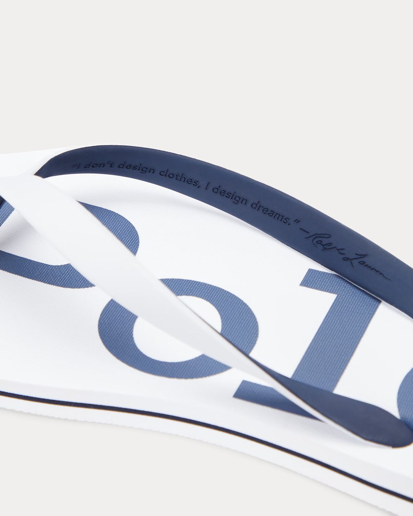 Ralph Lauren Bolt Logo Flip-Flop | White/Navy