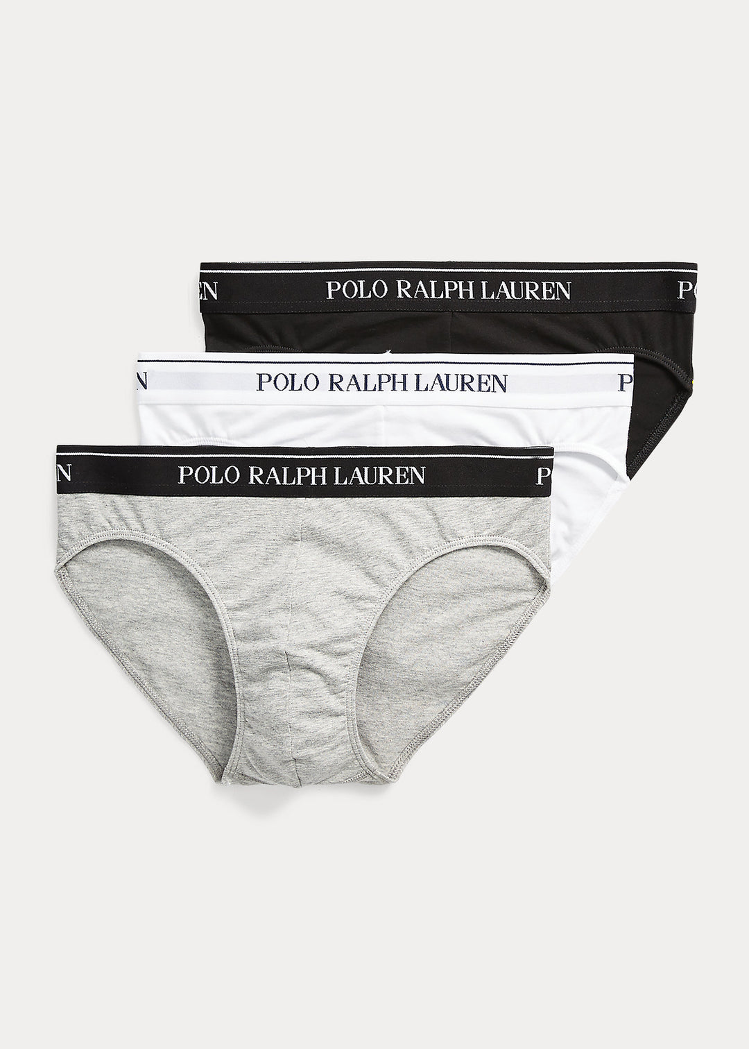 Ralph Lauren Low-Rise Brief 3-Pack | Black/White/Grey