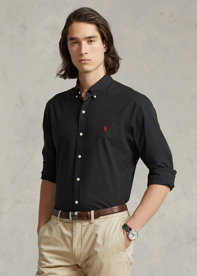 Ralph Lauren Custom Fit Stretch Poplin Shirt | Black