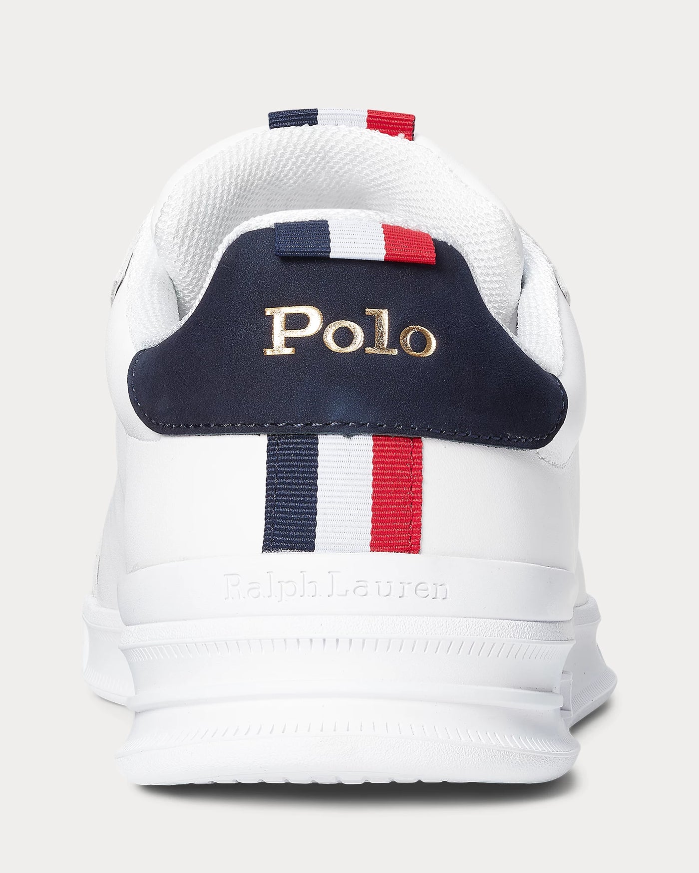 Ralph Lauren Heritage Court II Leather Men's Trainer | White/Navy/Red