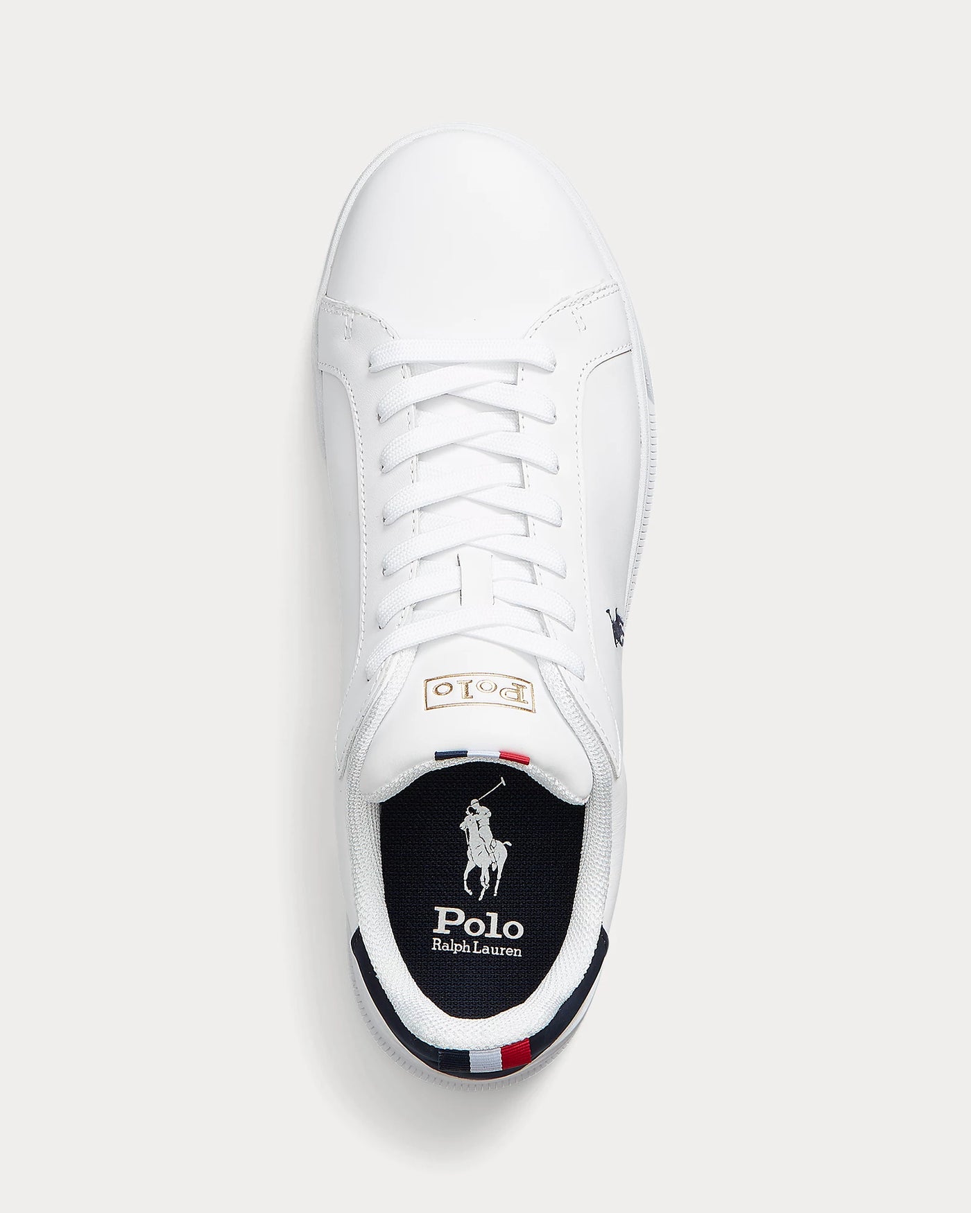 Ralph Lauren Heritage Court II Leather Women's Trainer | White/Navy/Red