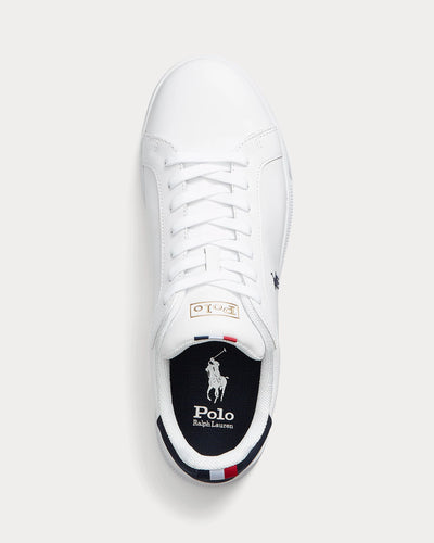 Ralph Lauren Heritage Court II Leather Men's Trainer | White/Navy/Red