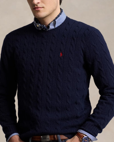 Ralph Lauren Cable-Knit Wool-Cashmere Jumper | Hunter Navy