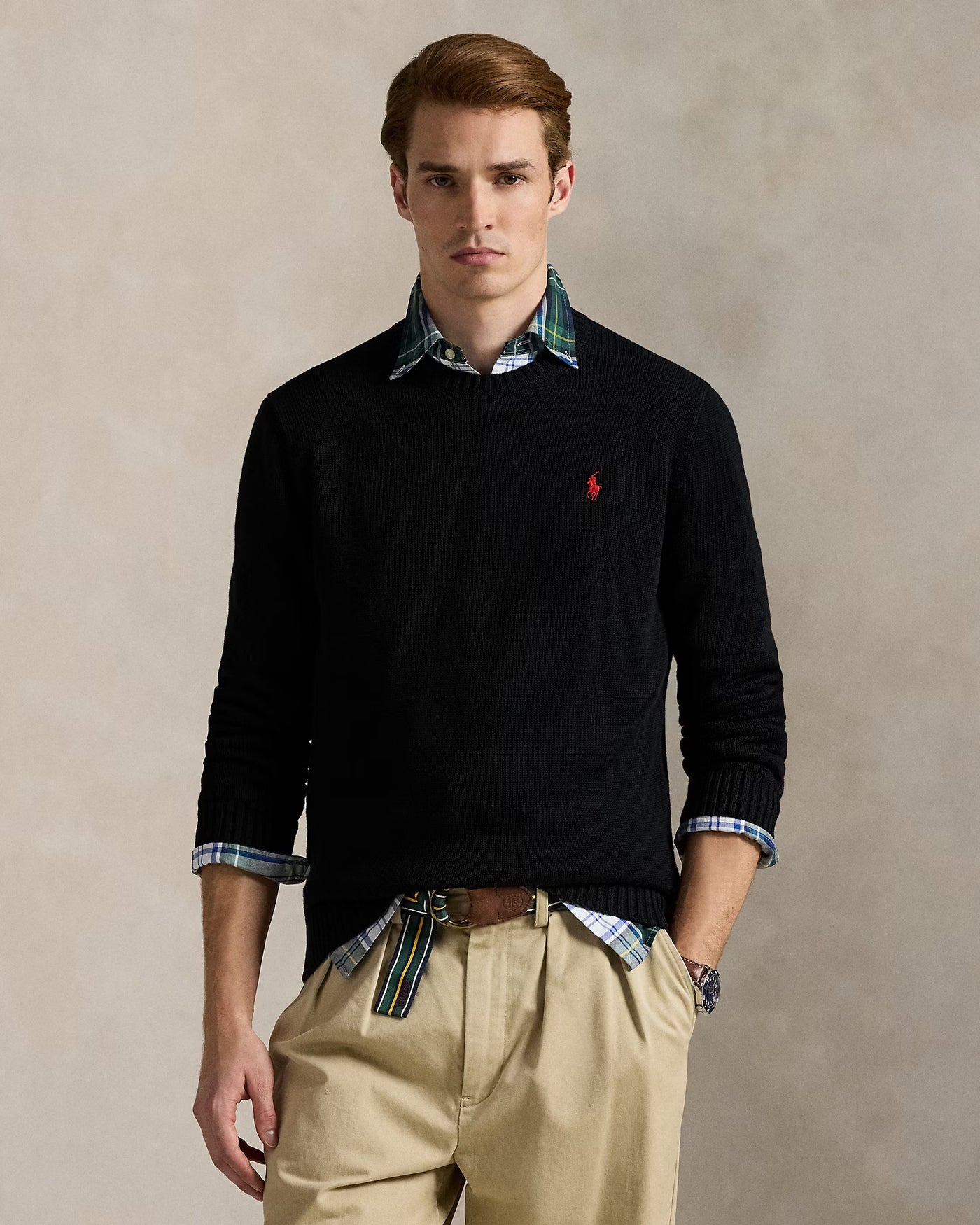 Ralph Lauren Cotton Crewneck Jumper | Black