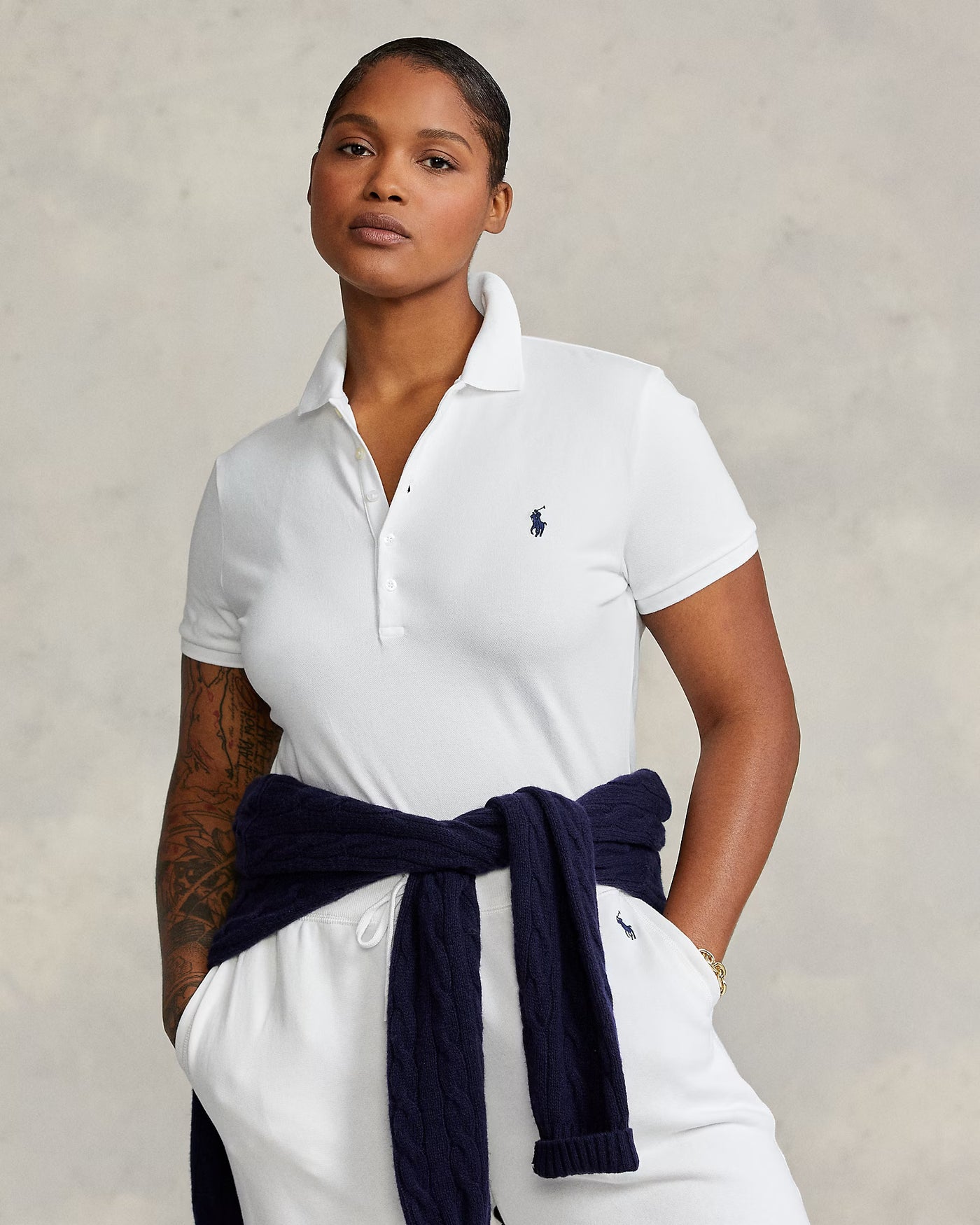 Ralph Lauren Slim Fit Stretch Polo Shirt | White