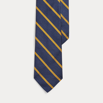 Ralph Lauren Striped Silk Repp Tie | Navy/Gold