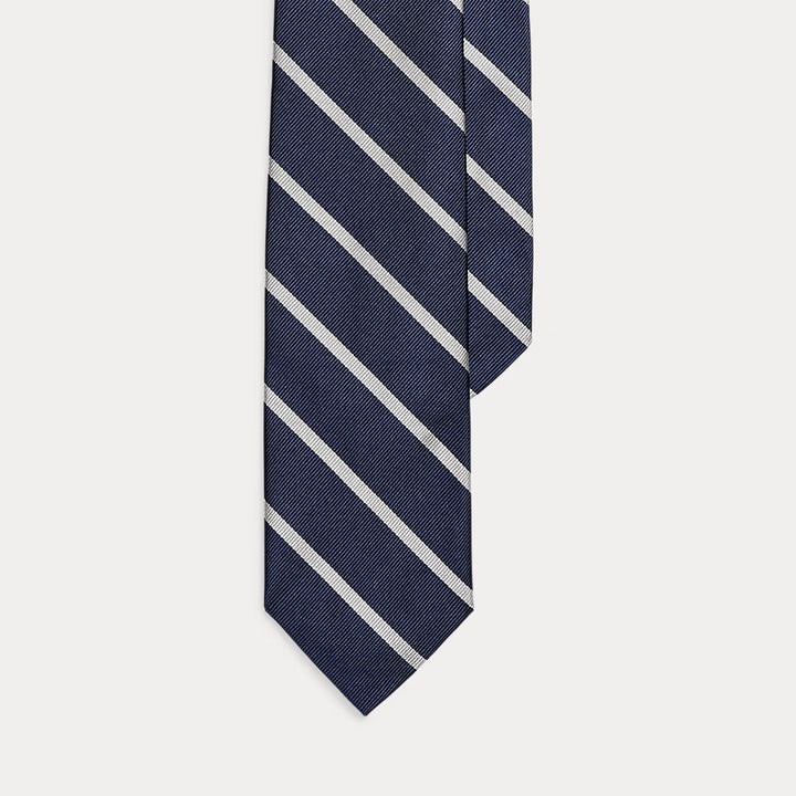 Ralph Lauren Striped Silk Repp Tie | Navy/White