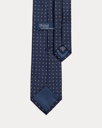 Ralph Lauren Polka Dot Silk Repp Tie | Navy/White