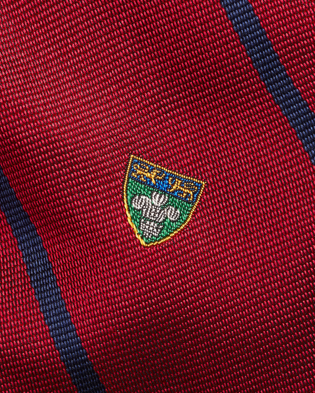 Ralph Lauren Striped Silk Repp Narrow Club Tie | Red