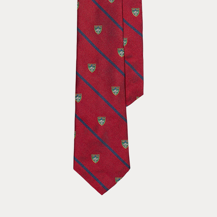 Ralph Lauren Striped Silk Repp Narrow Club Tie | Red