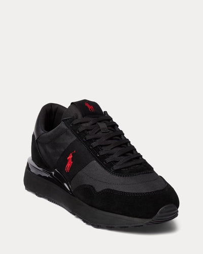 Ralph Lauren Train 89 Suede and Oxford Trainer | Black