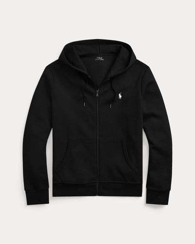 Ralph Lauren Double-Knit Full-Zip Hoodie | Black