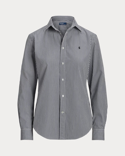 Ralph Lauren Slim Fit Striped Cotton Shirt | Black/White