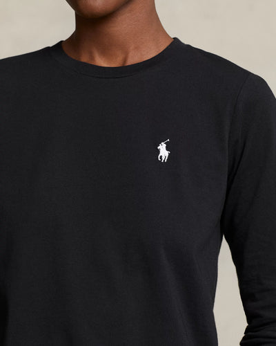 Ralph Lauren Long-Sleeve Jersey Crewneck T-Shirt | Black