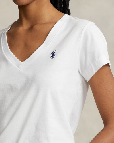 Ralph Lauren Cotton Jersey V-Neck T-Shirt | White