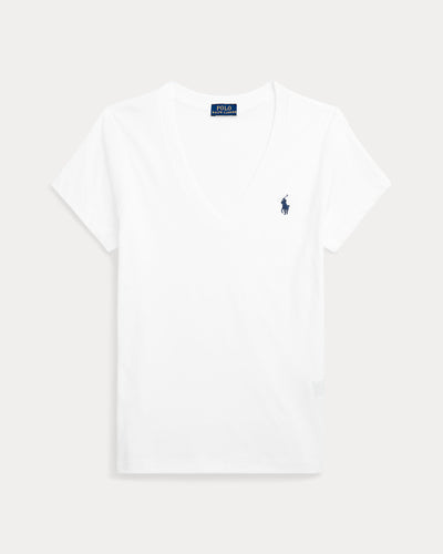 Ralph Lauren Cotton Jersey V-Neck T-Shirt | White