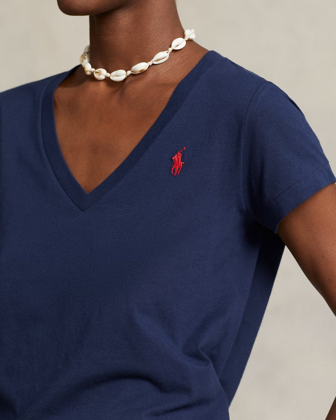 Ralph Lauren Cotton Jersey V-Neck T-Shirt | Cruise Navy