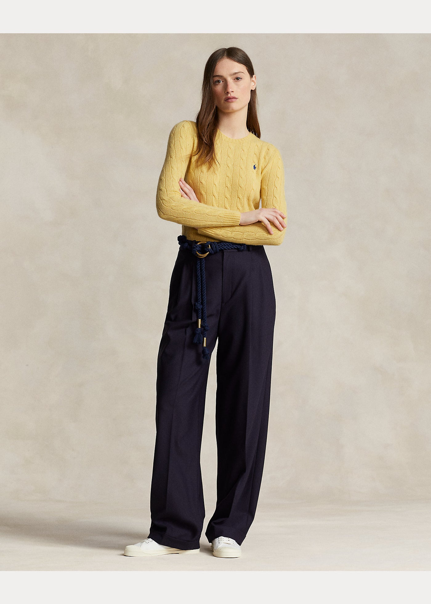 Ralph Lauren Cable-Knit Wool-Cashmere Jumper | Yellow