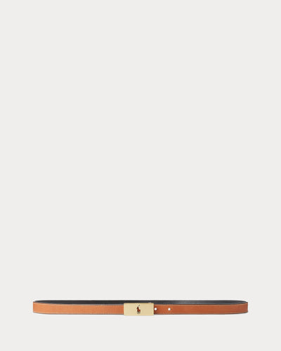 Ralph Lauren Polo ID Reversible Vachetta Leather Belt | Black/Cuoio