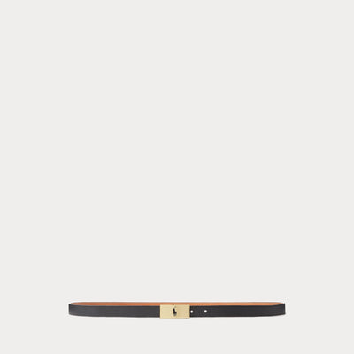 Ralph Lauren Polo ID Reversible Vachetta Leather Belt | Black/Cuoio