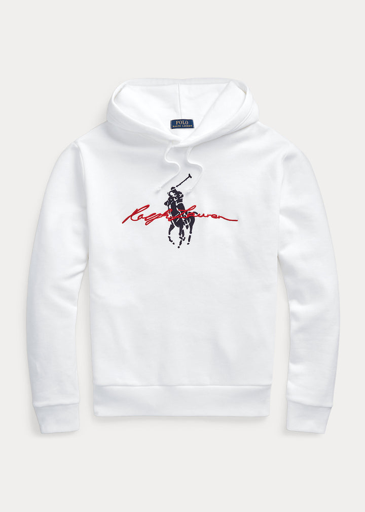 Ralph Lauren Big Pony Logo Fleece Hoodie | White