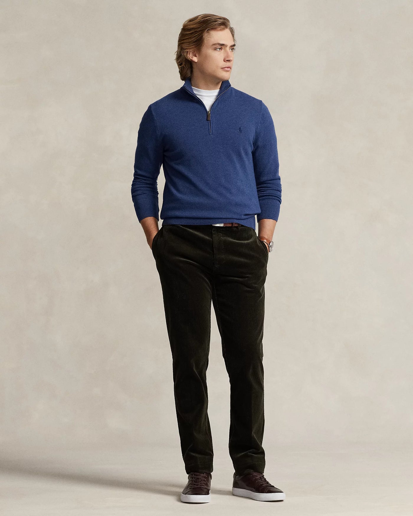 Ralph Lauren Wool Quarter-Zip Jumper | Rustic Navy