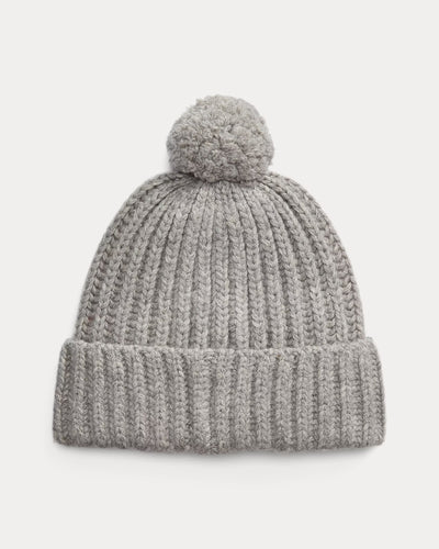 Ralph Lauren Polo Bear Wool-Blend Pom-Pom Beanie | Grey