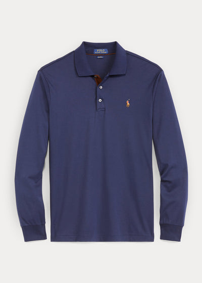 Ralph Lauren Soft Cotton Interlock Custom Slim Fit Polo Shirt | Refined Navy