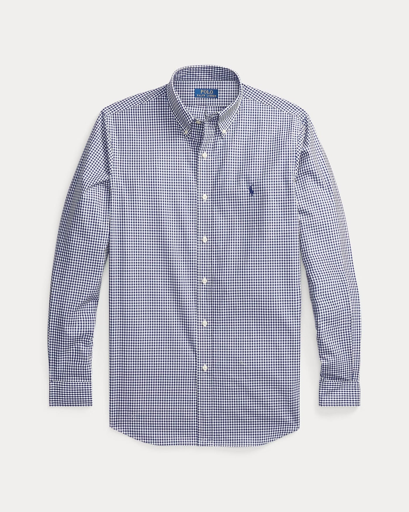 Ralph Lauren Custom Fit Gingham Stretch Poplin Shirt | Navy/White