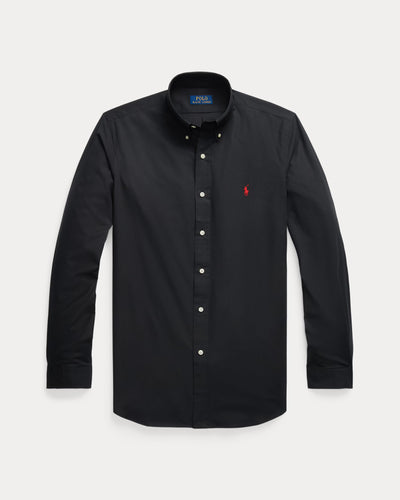 Ralph Lauren Custom Fit Stretch Poplin Shirt | Black