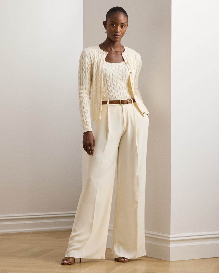 Lauren Ralph Lauren Cable-Knit Cotton Cardigan | Cream
