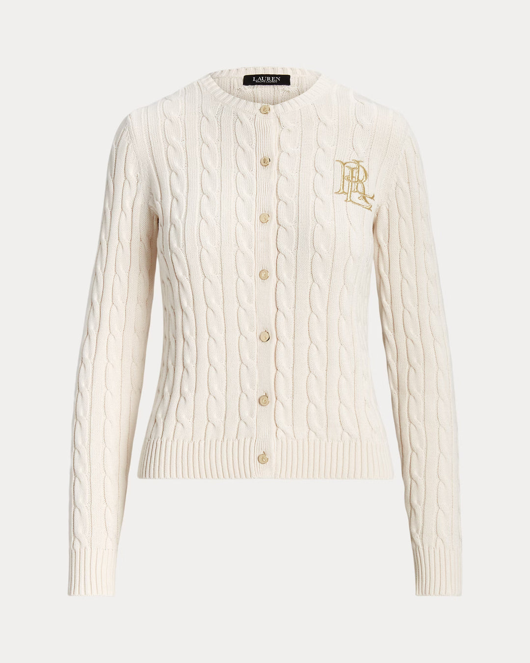 Lauren Ralph Lauren Cable-Knit Cotton Cardigan | Cream
