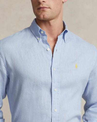 Ralph Lauren Custom Fit Linen Shirt | Blue Hyacinth