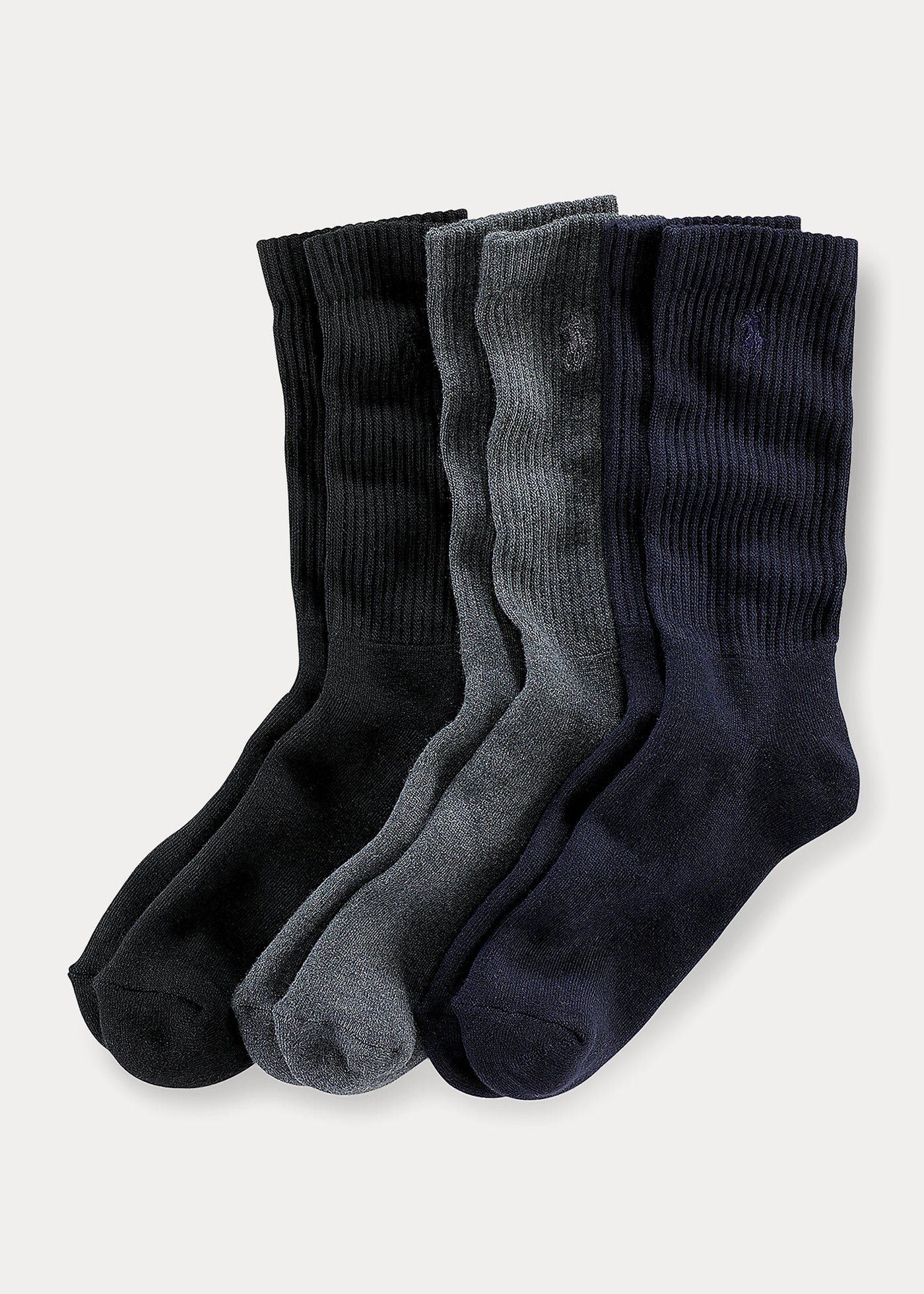 Ralph Lauren Crew Sock 3-Pack | Navy/Black/Charcoal