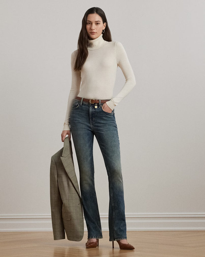 Lauren Ralph Lauren Silk-Blend Roll Neck Jumper | Cream