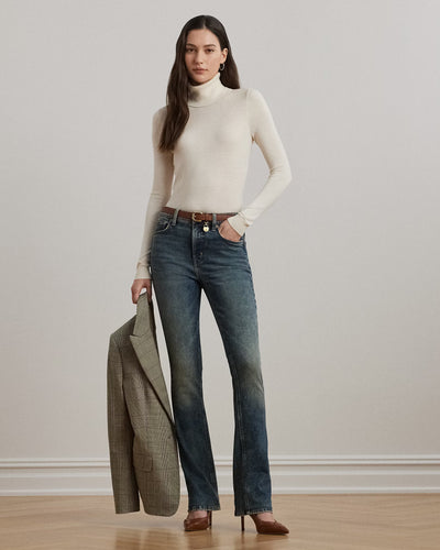 Lauren Ralph Lauren Silk-Blend Roll Neck Jumper | Cream
