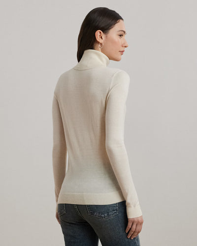 Lauren Ralph Lauren Silk-Blend Roll Neck Jumper | Cream