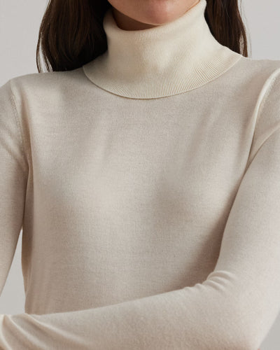 Lauren Ralph Lauren Silk-Blend Roll Neck Jumper | Cream